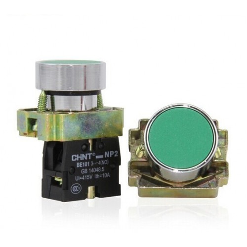Кнопка управления NP2-BA31 без подсветки зеленая 1НО IP40 (CHINT) - купить